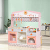 Costway 2 In 1 Kids Play Kitchen & Restaurant Double-sided Pretend Playset With Canopy