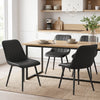 HOMCOM Dining Chairs Set of 4, Modern Faux Leather Kitchen Chairs, Black