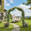 Outsunny Garden Arch with 2 Planter Boxes, Outdoor Trellis Arbor, Black