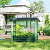 Outsunny Galvanized Raised Garden Bed With Crop Cage And Shade Cloth Green