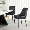 HOMCOM Dining Chairs Set of 2, PU Leather Kitchen Chairs with Steel Legs