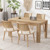 Oliver Modern Dining Chairs with PU Upholstered and PE Rattan Backrest Set of 4,Beige  | Chaises de salle a manger modernes Oliver avec assise rembourree en PU et dossier en rotin PE, lot de 4, beige