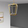 Dainolite Cage LED Pendant 64w Aged Brass Finish White Diffuser Lamp|Luminaire suspendu Cage de Dainolite blanc qui diffuse la lumière, avec fini laiton vieilli et ampoule à DEL de 64 W