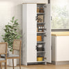 HOMCOM 67" Kitchen Pantry 4-door Storage Cabinet with Adjustable Shelves