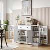 HOMCOM 54" Sideboard Buffet Cabinet, Farmhouse Kitchen Cabinet, White