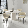Luce Modern Textured Vegan Leather Metal Dining Chair in Sand - Set of 4 | Chaise de salle a manger moderne Luce en cuir vegetalien texture et metal, sable - Lot de 4