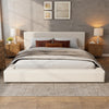 Connor Upholstered Platform Bed with Linen Headboard and Footboard,King Size,Beige King Bed  | Lit plateforme rembourre Connor avec tete et pied de lit en lin, taille King, beige