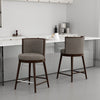 Evalyn Modern Wood Upholstered Counter Stool in Cream - Set of 2 | Tabouret de comptoir moderne en bois et tissu creme Evalyn - Lot de 2