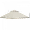 Outsunny 10' X 10' Gazebo Replacement Canopy, 2-tier Gazebo Cover, Cream|Outsunny Auvent De Remplacement Pour Tonnelle 10' X 10', 2 Niveaux, Blanc