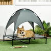 Pawhut Elevated Cooling Pet Bed Portable Raised Dog Cot With Canopy For Large Sized Dogs, Indoor & O|Pawhut Lit Pour Chien Sureleve Avec Auvent Gris (36,2" Lx 29,9" Wx 36,2" H)
