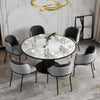 Olivia Set of 6 Modern Dining Chair with Slanted Legs and Adjustable Feet,Black&Gray | Olivia Ensemble de 6 chaises de salle a manger modernes avec pieds inclines et pieds reglables, noir et gris