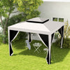 Outsunny 10'x10' Canopy Tent With Mesh Netting And Double Tier Roof, Cream