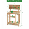 Costway Garden Potting Table Outdoor Potting Bench Wooden Workstation W/storage Shelf