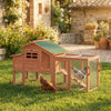 PawHut Chicken Coop with Run, Mobile Wooden Chicken House with Nesting Box, Roosting Bar, Ramp & Tray, Hen House Poultry Cage for 1-2 Hens, 74.8" L x 27.2" W x 38.2" H