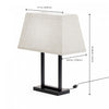 22" Black Modern Rectangular Table Lamp with Fabric Shade | Lampe de table rectangulaire moderne noire de 22 po avec abat-jour en tissu