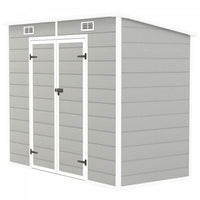 Outsunny 8' X 4' Outdoor Storage Shed, Resin Shed With Floor, Light Grey