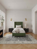 Promenade Mid-Century Modern Upholstered Velvet Twin Bed in Moss Green | Lit jumeau Promenade style milieu du siecle moderne en velours capitonne vert mousse