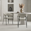 Belle Modern Metal Upholstered Dining Chair in Oatmeal - Set of 2 | Chaise de salle a manger moderne en metal et tissu Belle, couleur flocon d’avoine - Lot de 2