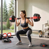 Soozier 6-in-1 Adjustable Dumbbell Set, 55lbs Free Weights Set, Red