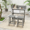 Outsunny 3 Piece Patio Bar Set With 43"h Bar Table And 2 Bar Stools