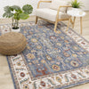 Olivia Blue Modern Tribal Inspired Border Rug, 5'3" x 7'10" Indoor Area Rug | Tapis Olivia bleu a inspire tribal avec bordure, 5'3" x 7'10"