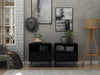 Rockefeller Mid-Century Modern 20" Nightstand in Black (1-Drawer) - Set of 2 | Table de nuit Rockefeller Mid-Century Modern 20" en noir (1 tiroir) - Lot de 2