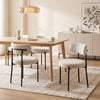 HOMCOM Dining Chairs Set of 4 Kitchen Chairs with Steel Legs, Beige