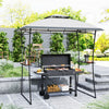 Outsunny 8' X 5' Grill Gazebo, Double Tiered Barbecue Gazebo, Light Grey