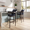 Ritz Mid-Century Modern Wood Upholstered Counter Stool in Black - Set of 2 | Tabouret de comptoir en bois rembourre style mid-century Ritz noir - Lot de 2