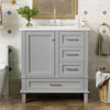 Katherine 30" Solid Wood Bathroom Vanity With Sink Combo - Grey | Katherine Meuble-lavabo De Salle De Bain 30 Po En Bois Massif Avec Lavabo Integre - Gris