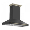 Forno Aria 60 Inch Wall-Mounted Black Range Hood- FRHWM5095-60BLK | Hotte de cuisiniere murale Aria de 60 po en noire inoxydable-FRHWM5095-60BLK