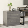 Vinsetto 2-drawer File Cabinet With Lock And Hanging Bar|Vinsetto Classeur A 2 Tiroirs Avec Serrure Et Barre De Suspension