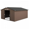 Outsunny 11' X 13' Garden Storage Shed W/ Steel Foundation Kit, Brown|Outsunny Abri De Jardin 11' X 13' Avec Kit De Fondation En Acier, Marron