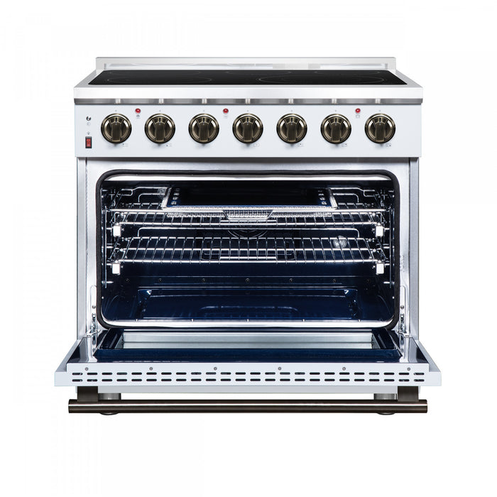 Forno Massimo 36 Inch Freestanding Electric Range, 5 radiant burners, 5.36 cu.ft., White - FFSEL6020-36WHT
