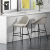 Gracie Modern Metal Upholstered Barstool in Stone Gray and Black - Set of 2 | Tabouret de bar moderne en metal et tissu Gracie, gris pierre et noir - Lot de 2
