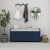 Olivia Pine Wood Storage Bench With 3-door Shoe Cabinet With Hidden Compartment - Antique Navy | Banc De Rangement Olivia En Pin Avec Meuble A Chaussures 3 Portes Et Compartiment Cache, Bleu Marine Antique