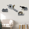 Pawhut 4 Pcs Cat Wall Shelves, Pet Wall-mounted Climbing Shelf Set, Kitten Activity Centre With Cond|Pawhut Etageres Murales Pour Chats 4pcs, Ensemble D'etageres D'escalade Murales Pour Animaux De Comp
