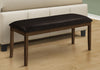Bench Rectangular Dining Room Entryway Hallway Kitchen Brown Solid Wood Brown Leather-Look|Banc rectangulaire avec bois massif brun et apparence cuir brun pour la salle à manger, l’entrée, le couloir et la cuisine