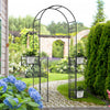 Outsunny Metal Garden Arch Garden Arbor Trellis For Climbing Plants Black|Outsunny Arche De Jardin En Metal, Treillis Pour Plantes Grimpantes Noir