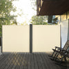 Outsunny Double Retractable Side Awning 236" X 71" Patio Screen Cream White|Outsunny Auvent Retractable Double 236" X 71", Paravent De Terrasse, Creme