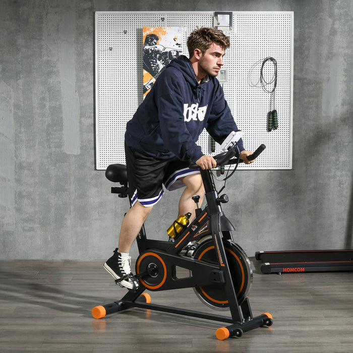 Soozier Upright Stationary Exercise Bike W/ Resistance Lcd Monitor Orange