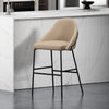 Gracie Modern Metal Upholstered Barstool in Tan and Black Bar Stool | Tabouret de bar moderne en metal Gracie, rembourre, couleur beige et noir