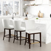 Blair Modern Wood Upholstered Counter Stool in White - Set of 3 Bar Stool | Tabouret de comptoir Blair moderne en bois et tissu blanc - Lot de 3