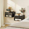 HOMCOM Floating Bedside Tables Set of 2, Wall-Mounted Nightstand Black