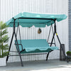 Outsunny 3-seat Patio Swing Chair With Adjustable Canopy Teal|Outsunny Balancoire De Patio A 3 Places Avec Auvent Reglable, Bleu Sarcelle