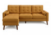 Upholstered Chaise Sofa Lounger, 85" Wide, Orange Fabric, Walnut Solid Wood Legs, Modern Sofa | Sofa Chaise Longue Rembourre, 85"L, Tissu Orange, Pieds En Bois Massif De Noyer, Moderne