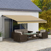 Outsunny 13' X 10' Patio Retractable Awning Sunshade Shelter, Amber|Outsunny 13' X 10' Auvent Retractable, Abri Pare-soleil, Jaune