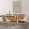 Gracie Modern Vegan Leather Metal Dining Chair in Tan and Gold - Set of 2 | Chaise de salle a manger moderne Gracie en cuir vegetalien et metal, couleur beige et or - Lot de 2