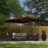 Outsunny 10' X 13' Cantilever Patio Umbrella With Windproof Straps, Red