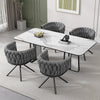 Amelia Velvet Swivel Dining Chairs with Tufted Upholstered and Metal Legs Set of 4, Grey  | Chaises de salle a manger pivotantes Amelia en velours avec revetement capitonne et pieds en metal, lot de 4, gris